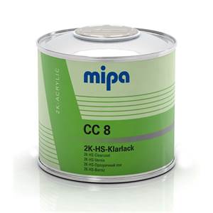 MIPA 2K HS Klarlack CC8 0,5 l, vysokolesklý rýchloschnúci bezfarebný autolak    
