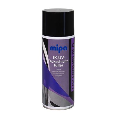 MIPA 1K-UV-Hrubovrstvý plnič-Spray 400 ml, plnič v spreji, vytvrdzujúci UV svetl